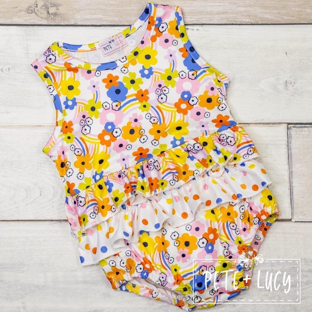 Pete+Lucy Girl’s Romper. size 12-18 months